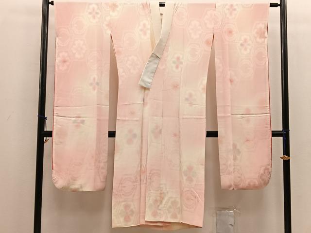 平和屋着物●振袖用長襦袢　無双仕立て　草花文　暈し染め　正絹　逸品　BAAV8211mz