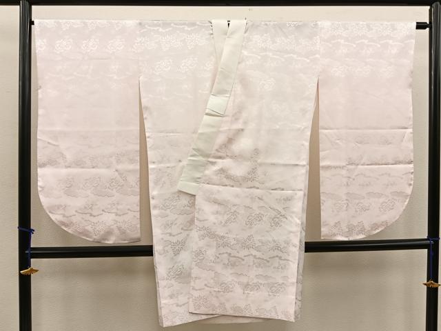 平和屋着物●小振袖用長襦袢　無双仕立て　草花地紋　洒落柿色　洗える着物　BAAV8255mz