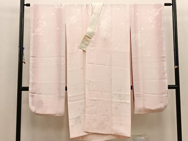 平和屋着物●振袖用長襦袢　流水花丸地紋　暈し染め　正絹　逸品　BAAV8270mz