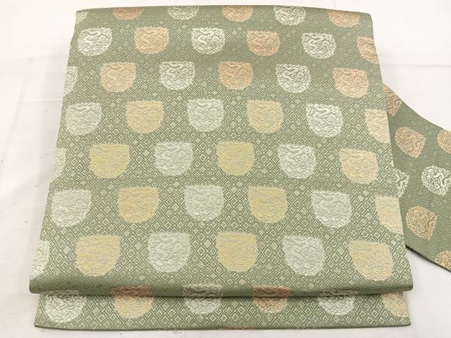 平和屋着物●全通柄九寸名古屋帯　名物裂　金銀糸　正絹　逸品　BAAV9168mz