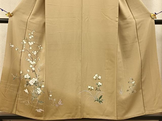 平和屋着物●訪問着　友禅　群鶴牡丹梅文　暈し染め　正絹　逸品　BAAW0900hj_2