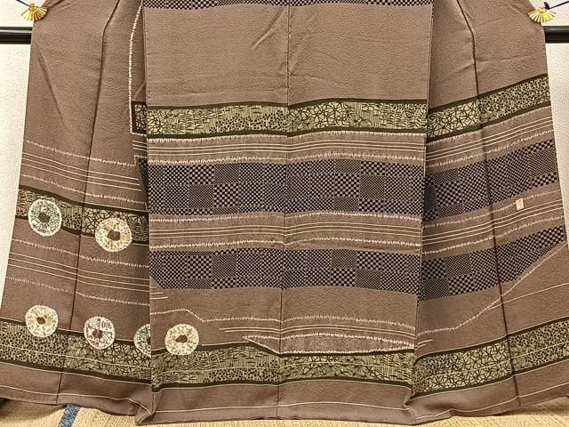 平和屋着物●訪問着　作家物　絞り　横段草花丸文　正絹　逸品　BAAW0910hj 平和屋着物○訪問着 作家物 絞り 横段草花丸文 正絹 逸品 BAAW0910hjの