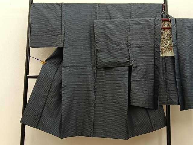 平和屋着物●男性　本場大島紬　アンサンブル　絣文様　正絹　逸品　BAAW0924hj