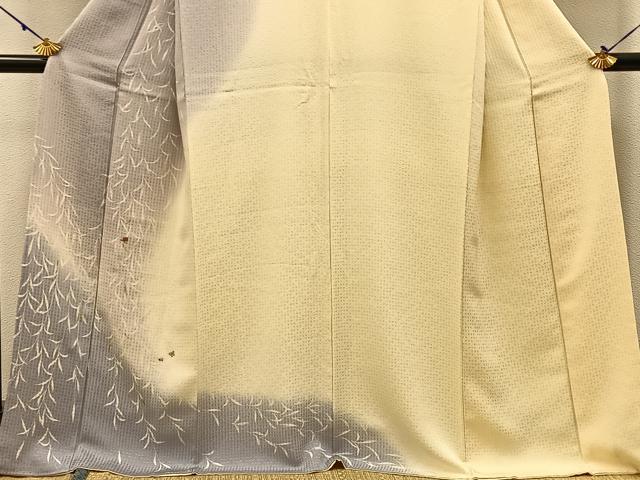 平和屋着物●訪問着　刺繍　枝垂れ柳舞蝶文　暈し染め　金糸　正絹　逸品　BAAW0998hj_2