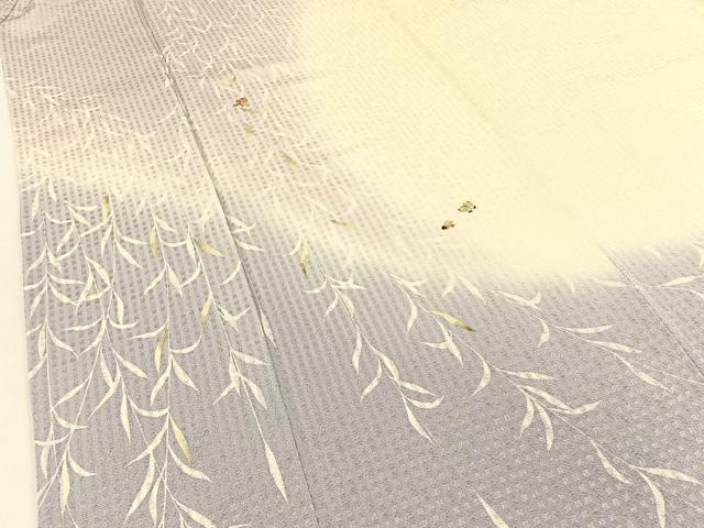 平和屋着物●訪問着　刺繍　枝垂れ柳舞蝶文　暈し染め　金糸　正絹　逸品　BAAW0998hj_3