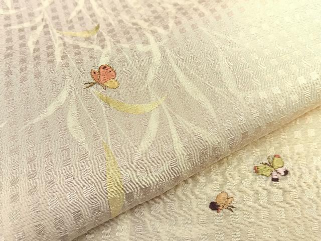 平和屋着物●訪問着　刺繍　枝垂れ柳舞蝶文　暈し染め　金糸　正絹　逸品　BAAW0998hj_5