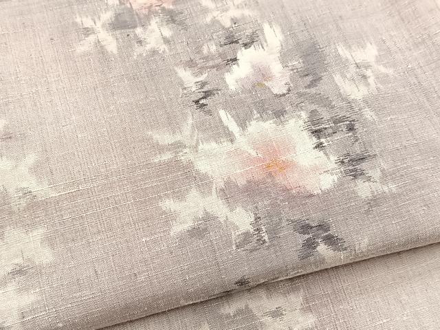 平和屋着物●小千谷紬　舞花文　正絹　逸品　BAAW2173yc_4