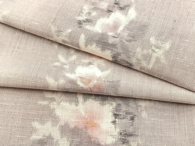 平和屋着物●小千谷紬　舞花文　正絹　逸品　BAAW2173yc