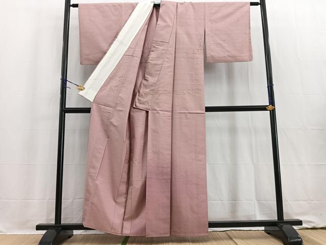 平和屋着物▽訪問着　単衣　紬地　霞文　正絹　逸品　BAAW2213yc_1
