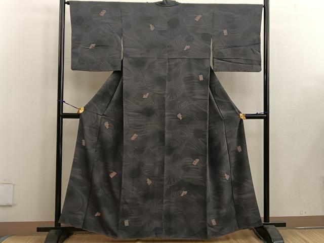 平和屋着物●創業460年・千總　小紋　幾何学文様　正絹　逸品　BAAW3445mz_1