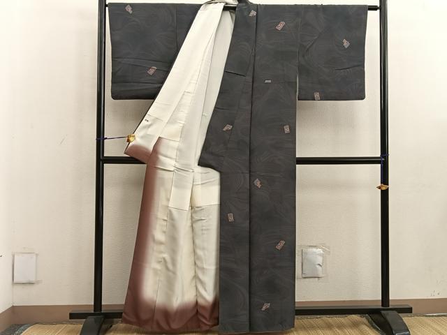 平和屋着物●創業460年・千總　小紋　幾何学文様　正絹　逸品　BAAW3445mz_2