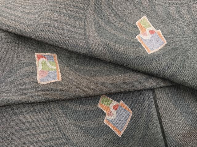 平和屋着物●創業460年・千總　小紋　幾何学文様　正絹　逸品　BAAW3445mz