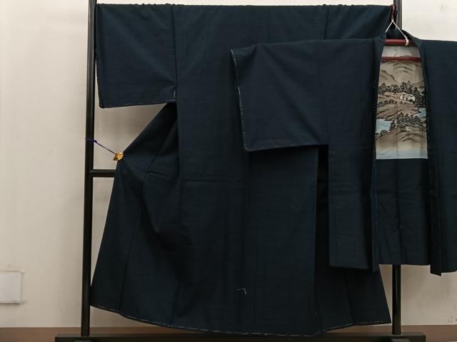 平和屋着物●男性　紬　アンサンブル　百入茶色　正絹　逸品　未使用　BAAW3466mz