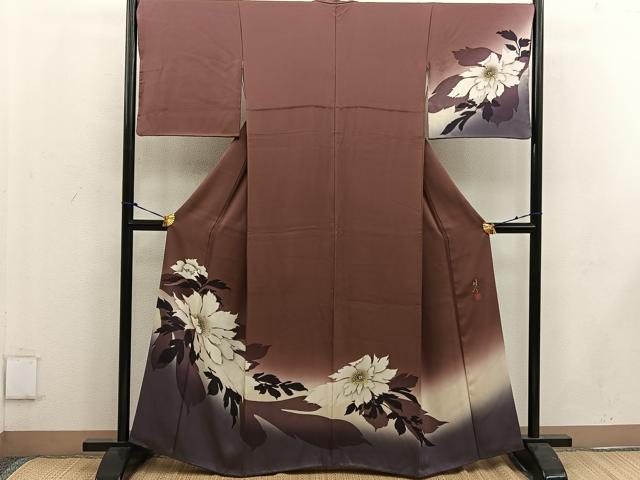 平和屋着物●京の匠日展作家　丹下雄介　訪問着　牡丹　暈し染め　正絹　逸品　BAAW3471mz