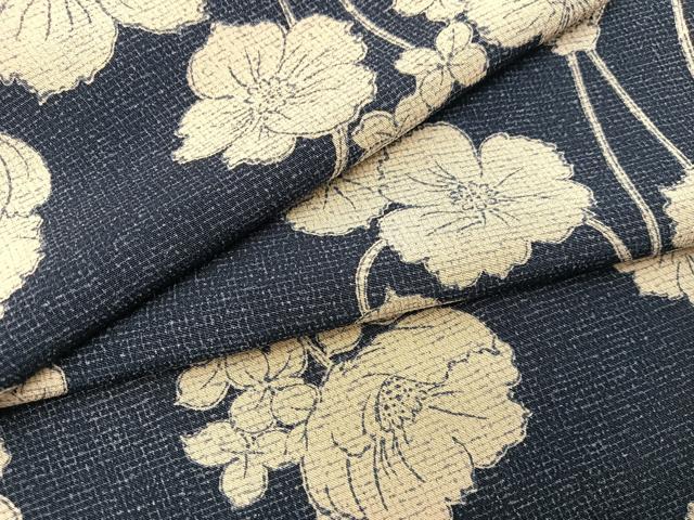 平和屋着物▽上質な小紋　単衣　草花文　正絹　逸品　BAAW3558mz