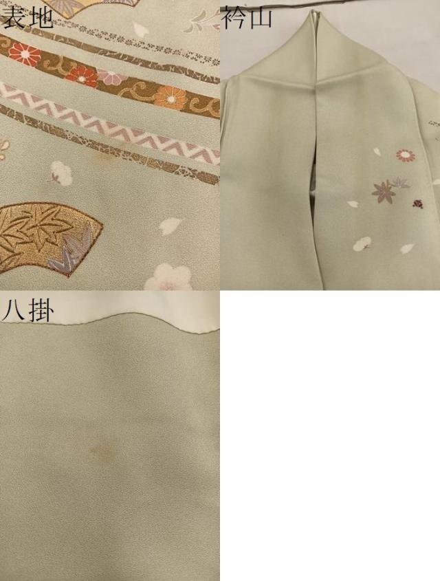 平和屋着物●訪問着　駒刺繍　地紙花文　金彩　正絹　逸品　BAAW3642mz_6