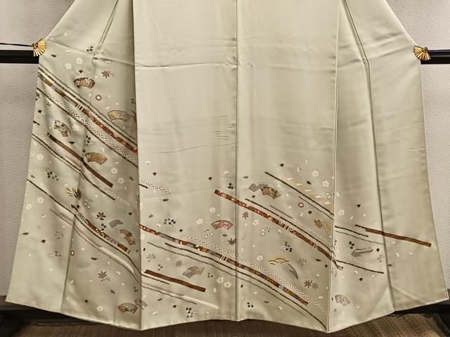 平和屋着物●訪問着　駒刺繍　地紙花文　金彩　正絹　逸品　BAAW3642mz_1