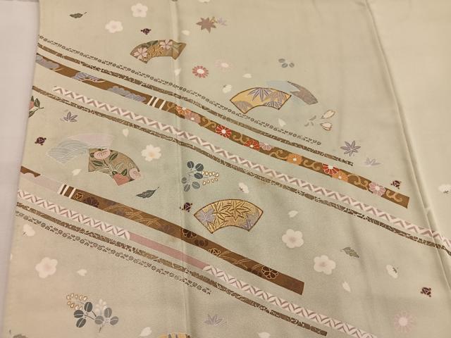 平和屋着物●訪問着　駒刺繍　地紙花文　金彩　正絹　逸品　BAAW3642mz_3