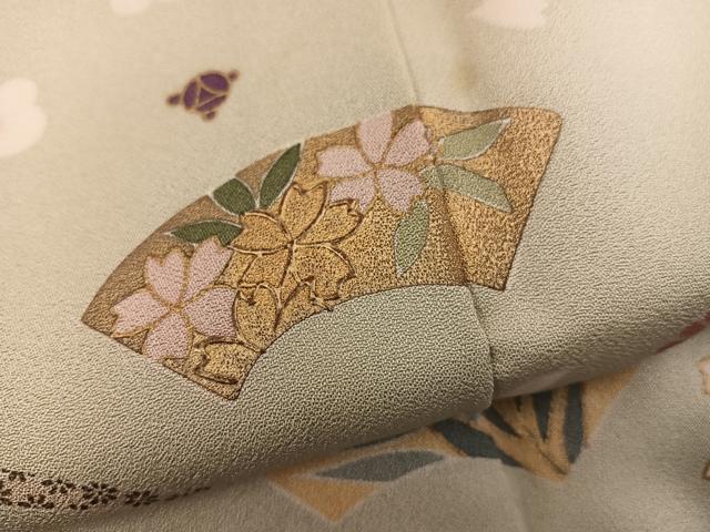平和屋着物●訪問着　駒刺繍　地紙花文　金彩　正絹　逸品　BAAW3642mz_5