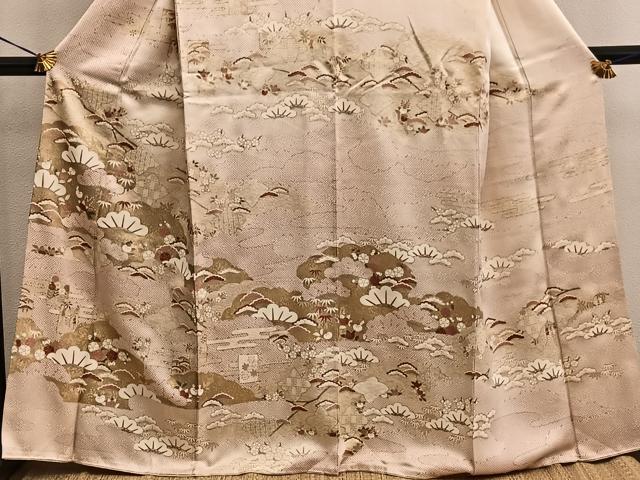 平和屋着物●銀座きしや　訪問着　駒刺繍　松竹梅　金彩　正絹　逸品　BAAW3643mz_1