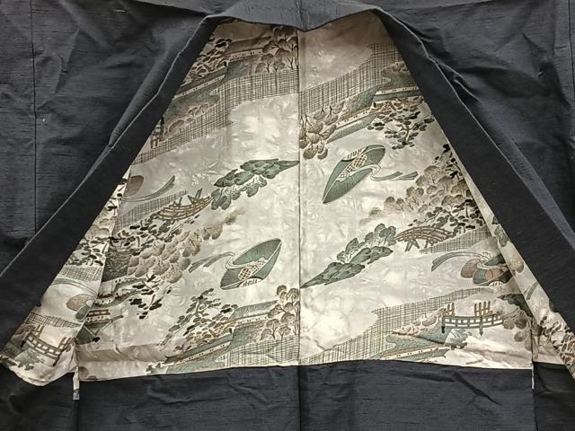 平和屋着物●男性　紬　アンサンブル　蝋色　正絹　逸品　BAAW3658mz 平和屋着物○男性 紬 アンサンブル 蝋色 正絹 逸品 BAAW3658mz