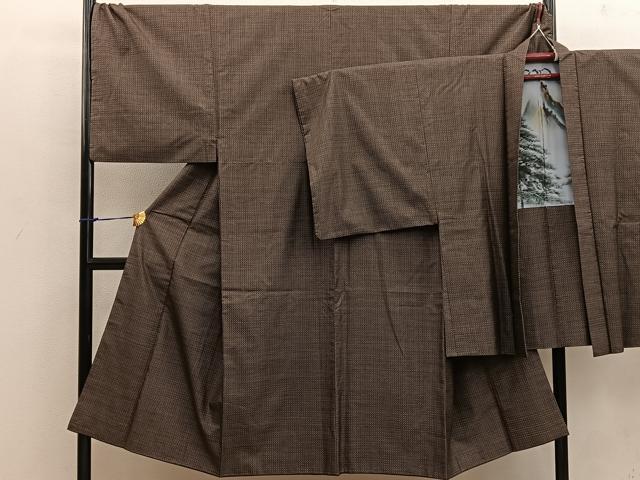 平和屋着物●男性　本場大島紬　アンサンブル　キングサイズ　古代染色　純泥染　幾何学文様　証紙付き　正絹　逸品　BAAW3666mz 平和屋着物○男性 本場大島紬 アンサンブル キングサイズ 古代染色 純
