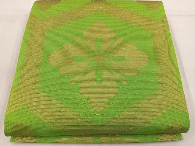 平和屋着物＊夏物　六通柄　本袋帯　亀甲花文　金糸　正絹　逸品　BAAW3810mz