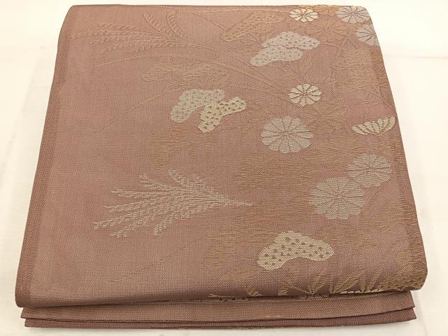 平和屋着物＊夏物　六通柄袋帯　菊花文　金銀糸　正絹　逸品　BAAW3839mz