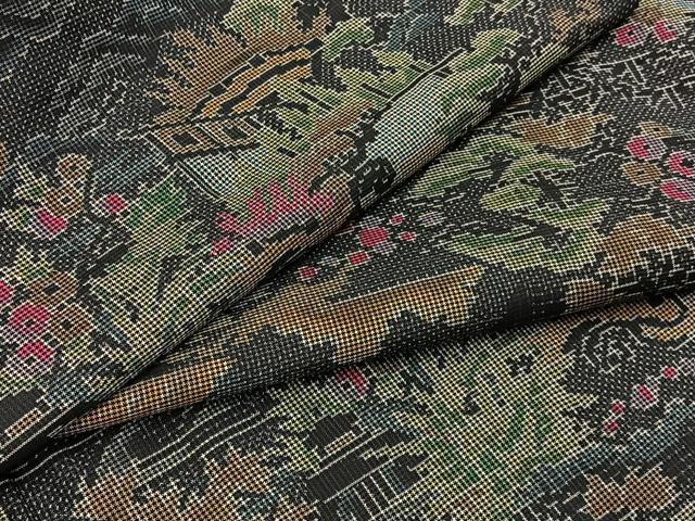平和屋着物●本場大島紬　7マルキ　風景花文　正絹　逸品　BAAW5037hj