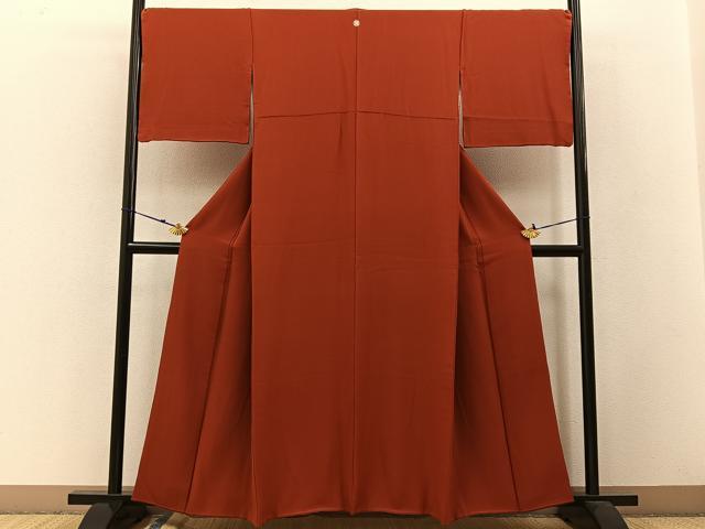 平和屋着物●上質な色無地　紅海老茶色　正絹　逸品　BAAW5043hj 平和屋着物○上質な色無地 紅海老茶色 正絹 逸品 BAAW5043hj 【公式通販】