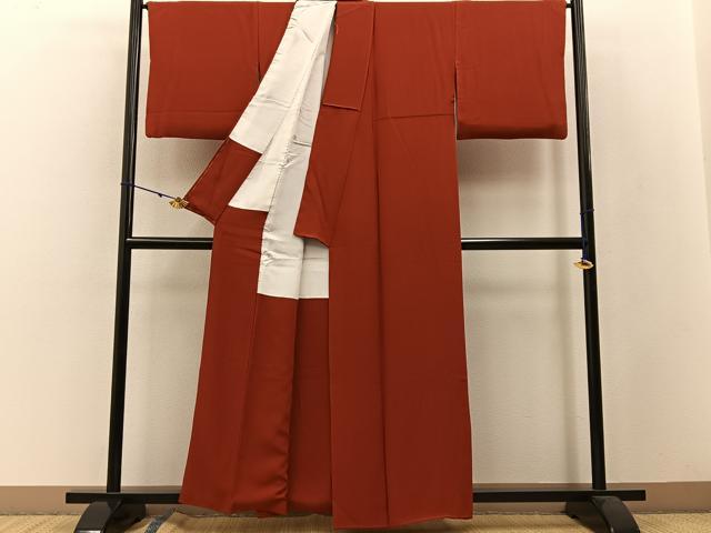 平和屋着物○上質な色無地 紅海老茶色 正絹 逸品 BAAW5043hj 【公式通販】
