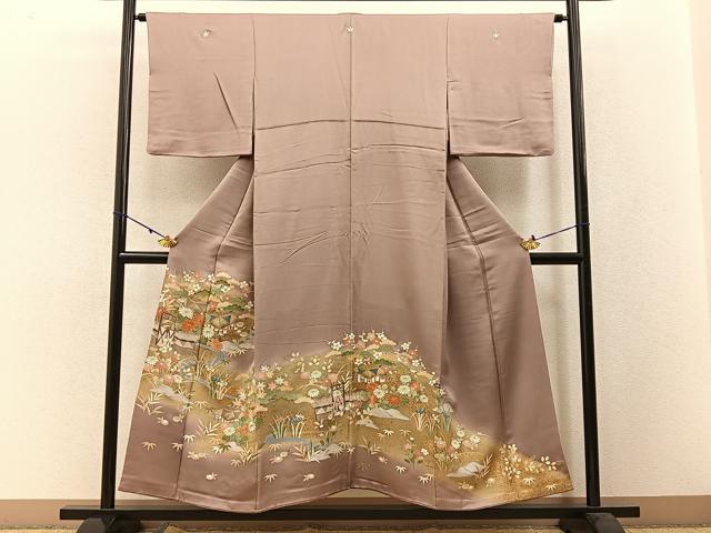 平和屋着物●創業460年・千總　色留袖　駒刺繍　松竹梅　御所解文　暈し染め　金彩　正絹　逸品　BAAW5048hj