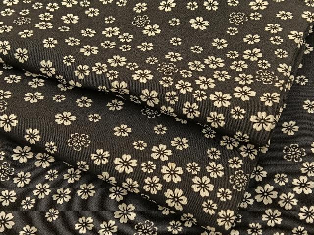 平和屋着物○上質な小紋 舞桜文 黒地 正絹 逸品 BAAW5057hj 【公式通販】