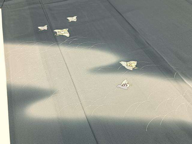 平和屋着物＊夏物　訪問着　絽　千鳥　暈し染め　銀彩　正絹　逸品　BAAW5062hj_3