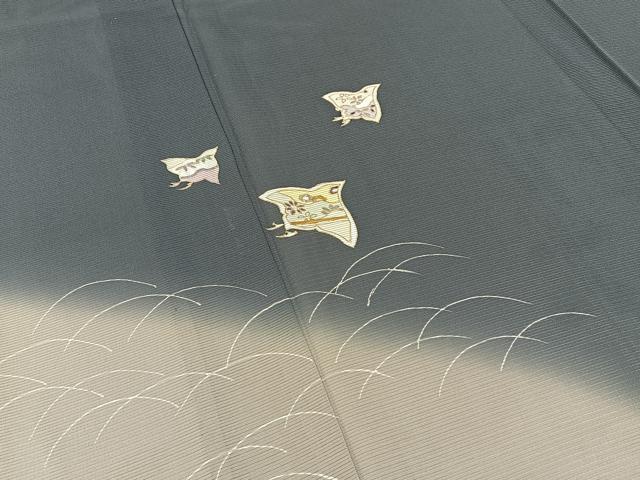 平和屋着物＊夏物　訪問着　絽　千鳥　暈し染め　銀彩　正絹　逸品　BAAW5062hj_4