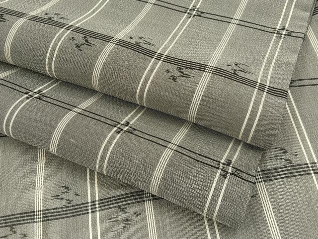 平和屋着物＊夏物　本場琉球絣　夏琉球　格子柄　正絹　逸品　BAAW5067hj