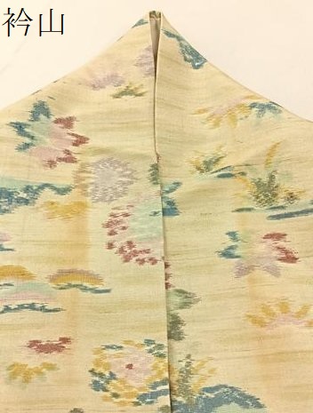 平和屋着物▽上質な紬　単衣　菊楓文　正絹　逸品　BAAW5096hj_6