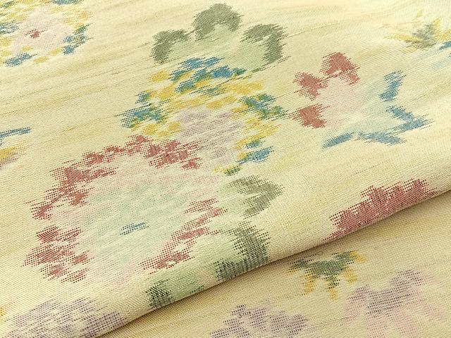 平和屋着物▽上質な紬　単衣　菊楓文　正絹　逸品　BAAW5096hj_4