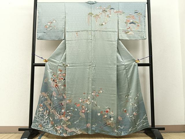 平和屋着物●訪問着　鳳凰花車文　暈し染め　金彩　正絹　逸品　BAAW5111hj