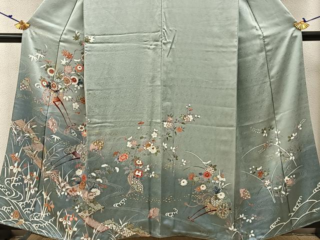 平和屋着物●訪問着　鳳凰花車文　暈し染め　金彩　正絹　逸品　BAAW5111hj 平和屋着物○訪問着 鳳凰花車文 暈し染め 金彩 正絹 逸品 BAAW5111hjの