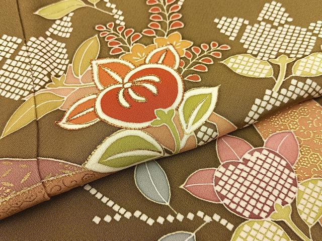 平和屋着物●創業460年・千總　訪問着　駒刺繍　橘　金彩　正絹　逸品　BAAW5124hj_5