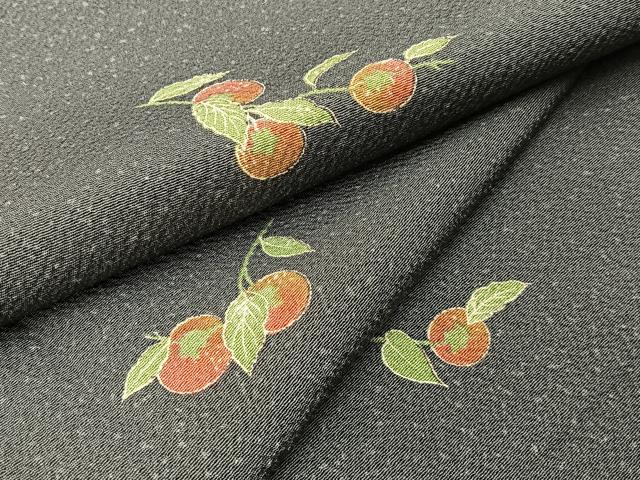 平和屋着物●上質な小紋　成り物　たたき染め　鬼しぼ縮緬　正絹　逸品　BAAW5148hj