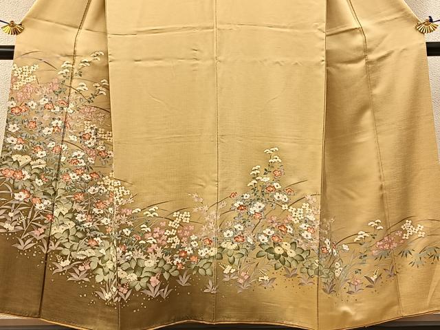 平和屋着物●訪問着　草花文　暈し染め　金彩　正絹　逸品　BAAW5195hj_2