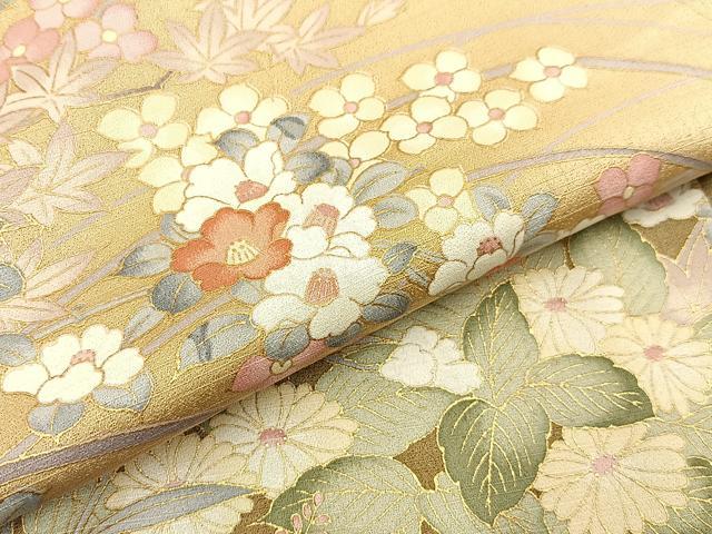平和屋着物●訪問着　草花文　暈し染め　金彩　正絹　逸品　BAAW5195hj_5