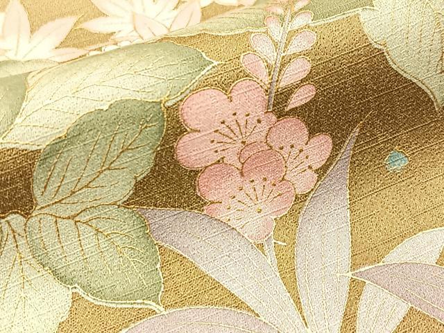 平和屋着物●訪問着　草花文　暈し染め　金彩　正絹　逸品　BAAW5195hj_6