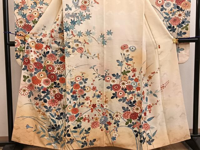 平和屋着物●本加賀友禅作家　押田正義　振袖　菊花文　暈し染め　金彩　正絹　逸品　BAAW6342mz_1
