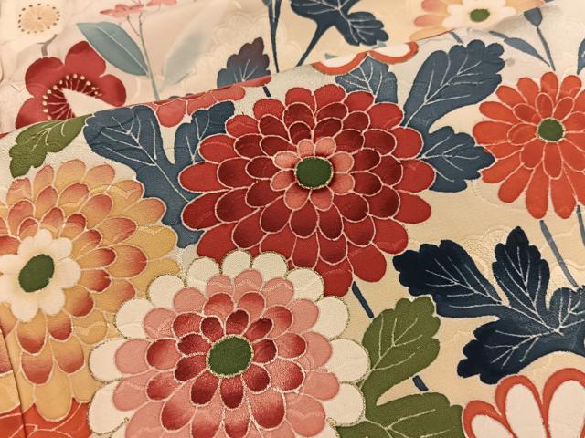 平和屋着物●本加賀友禅作家　押田正義　振袖　菊花文　暈し染め　金彩　正絹　逸品　BAAW6342mz_4