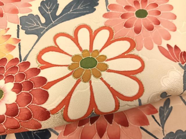 平和屋着物●本加賀友禅作家　押田正義　振袖　菊花文　暈し染め　金彩　正絹　逸品　BAAW6342mz_5