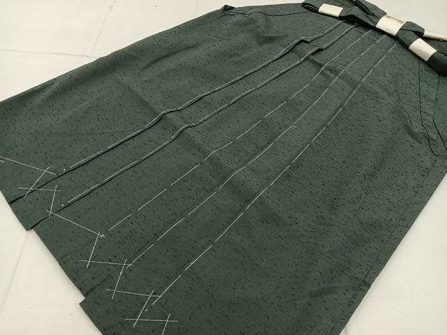 平和屋着物●男性　行灯袴　紬地　色無地　柳煤竹色　正絹　逸品　未使用　BAAX6602hj 29,575円