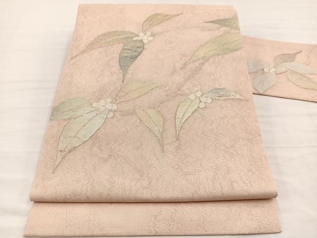平和屋着物＊夏物　九寸名古屋帯　南天文　金糸　正絹　逸品　BAAX7834hv 14,976円